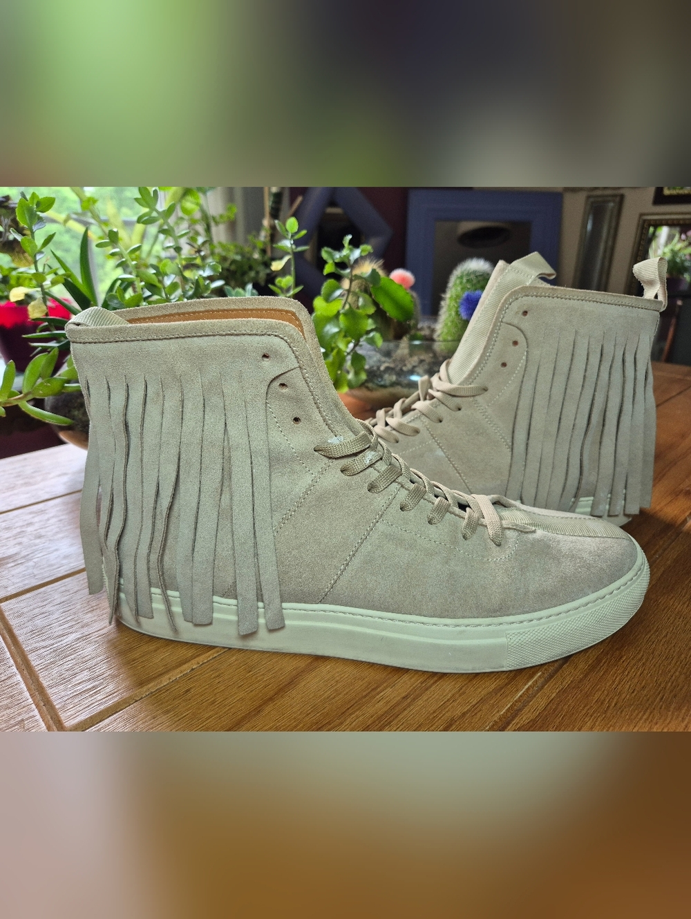 Daniel Patrick Fringe Suede High-Top Sneakers - Mens Size 9
